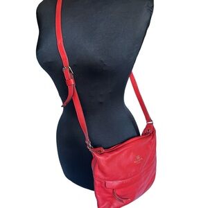 Kate Spade New York Grant Park Starla Bag Crossbody Purse Red Pebble Leather